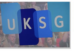 UKSG logo above image of conference delegates