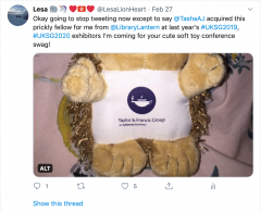 Image of conference swag from UKSG 2019 Image of conference swag from UKSG 2019